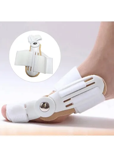 Flexible Arch Support Technology Bunion Corrector Adjustable Soft Whole Day Big Toe Separators Straightener 12454 - White