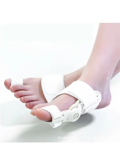 Flexible Arch Support Technology Bunion Corrector Adjustable Soft Whole Day Big Toe Separators Straightener 12454 - White
