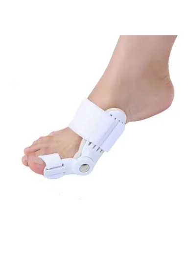 Flexible Arch Support Technology Bunion Corrector Adjustable Soft Whole Day Big Toe Separators Straightener 12454 - White