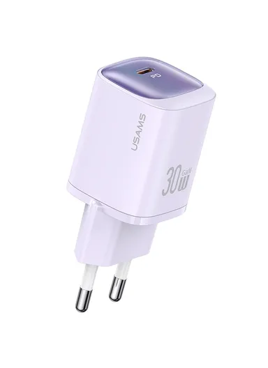 Fast GaN Charger PD 30W Ultra-Compact Power Delivery Wall Adapter, EU Plug CC251 - Purple