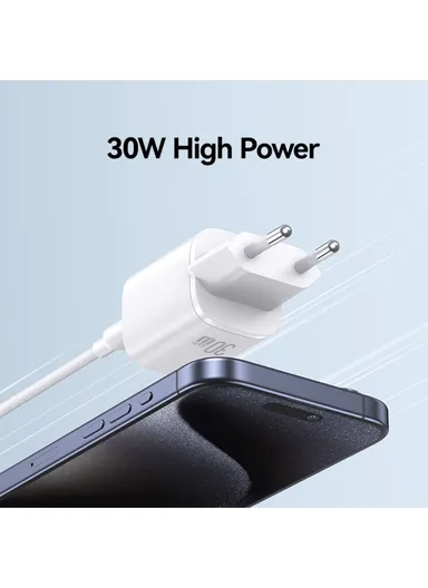 Fast GaN Charger PD 30W Ultra-Compact Power Delivery Wall Adapter, EU Plug CC251 - Purple