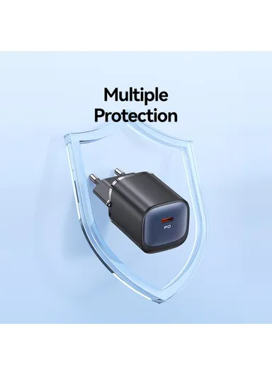 Fast GaN Charger PD 30W Ultra-Compact Power Delivery Wall Adapter, EU Plug CC251 - Purple