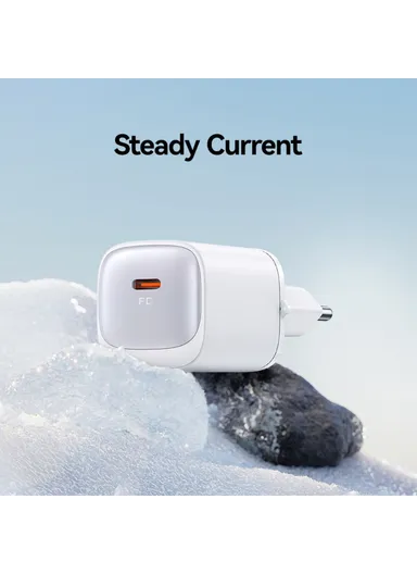 Fast GaN Charger PD 30W Ultra-Compact Power Delivery Wall Adapter, EU Plug CC251 - White