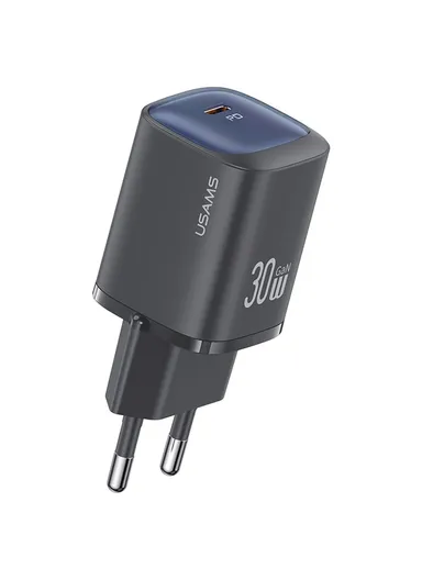 Fast GaN Charger PD 30W Ultra-Compact Power Delivery Wall Adapter, EU Plug CC251 - Black