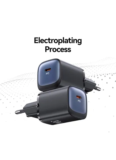 Fast GaN Charger PD 30W Ultra-Compact Power Delivery Wall Adapter, EU Plug CC251 - Black