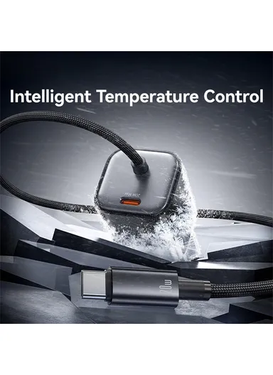 GaN Fast Charger Block 20W Dual Port Wall Charger with Type-C Cable, EU Plug CC261 - White