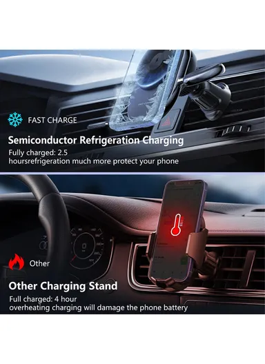 Car Air Outlet Semiconductor Cooling Magnetic Wireless Charger for Apple Watch / iPhone 12-15 S17 