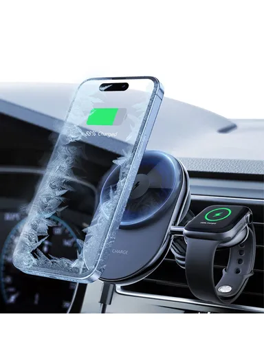 Car Air Outlet Semiconductor Cooling Magnetic Wireless Charger for Apple Watch / iPhone 12-15 S17 