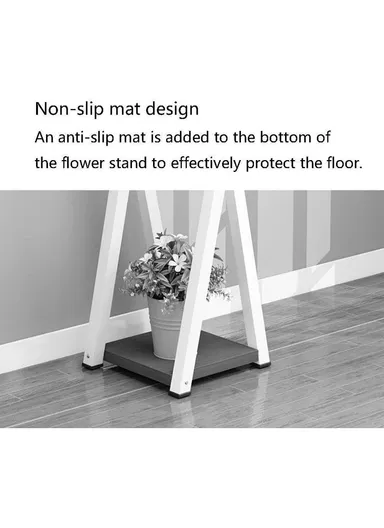 Square Plant Flower Pot Stand with Wooden Shelf, Plant Holder, Plant Display Rack for Balcony, Home, Offices, Hotels &amp; Decorations for Indoor &amp; Outdoor (H60 x W20 x D20)cm - White