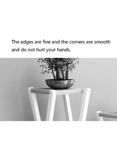 Square Plant Flower Pot Stand with Wooden Shelf, Plant Holder, Plant Display Rack for Balcony, Home, Offices, Hotels &amp; Decorations for Indoor &amp; Outdoor (H60 x W20 x D20)cm - White