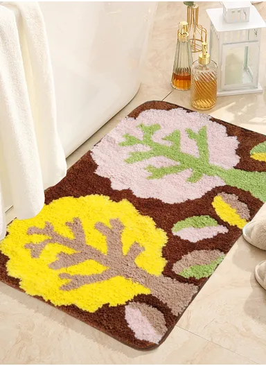 50x80cm Cute Bathroom Mat Machine Washable Super Water Absorbent &amp; Ultra Fluffy Microfiber Bath Rug - Style 2