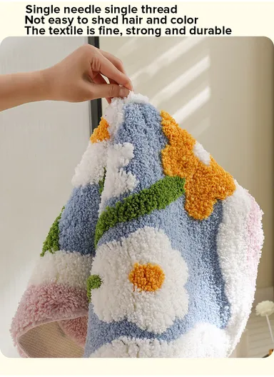 50x80cm Cute Bathroom Mat Machine Washable Super Water Absorbent &amp; Ultra Fluffy Microfiber Bath Rug - Style 2