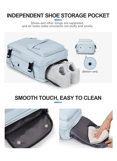 Travel Backpack, Business Backpack, lightweight Backpack For Dacron laptop With charging ports &amp; Boot Attachment, Fashionable Travel Bag (W30 x D20 x H52)cm - Pink