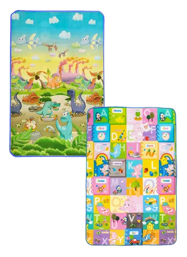 Baby Play Mat Crawling Rug, Soft Floor Mat, Play Activity, Gym, Outdoor, Indoor, Double Sided Non-Slip Reversible Portable for Kids (L178 x W100 x T0.8)cm - Style1