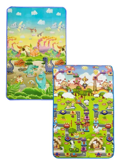 Baby Play Mat Crawling Rug, Soft Floor Mat, Play Activity, Gym, Outdoor, Indoor, Double Sided Non-Slip Reversible Portable for Kids (L178 x W100 x T0.8)cm - Style2