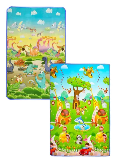 Baby Play Mat Crawling Rug, Soft Floor Mat, Play Activity, Gym, Outdoor, Indoor, Double Sided Non-Slip Reversible Portable for Kids (L178 x W100 x T0.8)cm - Style3