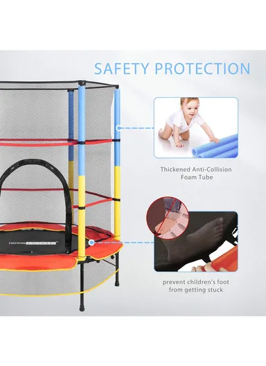 140cm Garden Trampoline Junior With Safety Net-Mesh (D140 x H160)cm LBT55 - Red