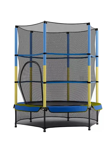 140cm Garden Trampoline Junior With Safety Net-Mesh (D140 x H160)cm LBT55 - Blue