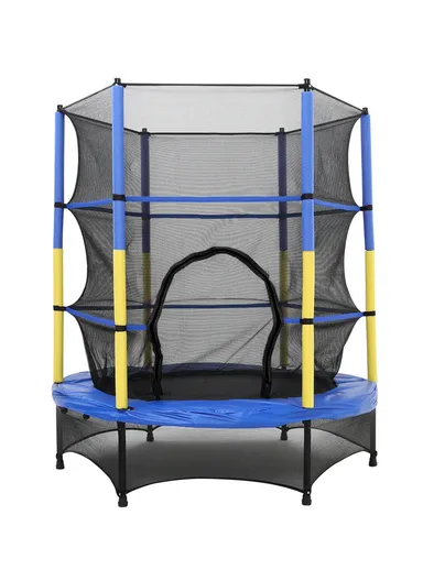 140cm Trampoline 160CM TOTAL HEIGHT 30CM OFF-FLOOR HEIGHT 80KG MAX LOAD With Safety Net-Mesh LBC55 - Blue