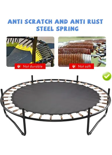 140cm Trampoline With 30cm Off Floor &amp; 150cm Total Height with Basketball Hoop LBA55 - Blue