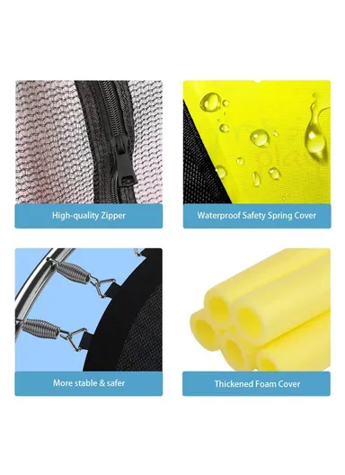 140cm Trampoline With 30cm Off Floor &amp; 150cm Total Height with Basketball Hoop LBA55 - Blue