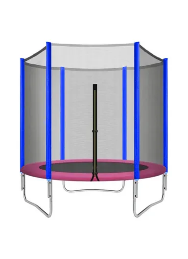 140cm Garden Trampoline with Safety Net-Mesh For Kids 160cm Height 30cm Bed Height LBG55 - Pink &amp; Blue