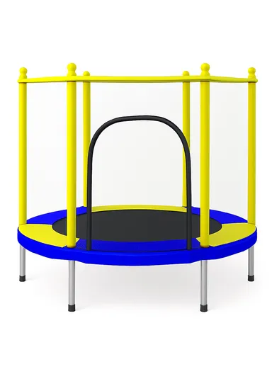 140cm Trampoline With 30cm Off Floor &amp; 130cm Total Height LBL55 - Blue &amp; Yellow
