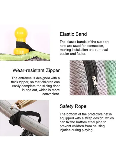 140cm Trampoline With 30cm Off Floor &amp; 130cm Total Height LBL55 - Blue &amp; Yellow