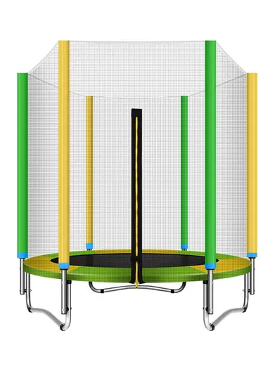 150cm Trampoline With 40cm Off Floor &amp; 155cm Total Height LB5FT - Green &amp; Yellow