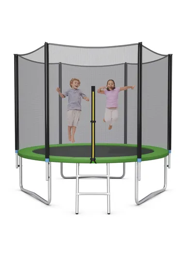 244cm Trampoline 200CM Total Height 50cm Off-Floor Height 150KG Max Load with Ladder &amp; Safety Net-Mesh LB8FT