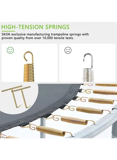 244cm Trampoline 200CM Total Height 50cm Off-Floor Height 150KG Max Load with Ladder &amp; Safety Net-Mesh LB8FT
