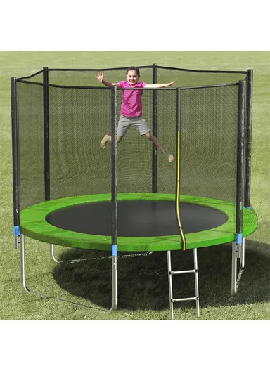 244cm Trampoline 200CM Total Height 50cm Off-Floor Height 150KG Max Load with Ladder &amp; Safety Net-Mesh LB8FT