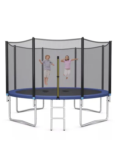 427cm Trampoline 250CM Total Height 70CM Off-Floor Height 150KG Max Load with Ladder &amp; Safety Net-Mesh LB14FT