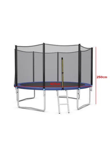 427cm Trampoline 250CM Total Height 70CM Off-Floor Height 150KG Max Load with Ladder &amp; Safety Net-Mesh LB14FT
