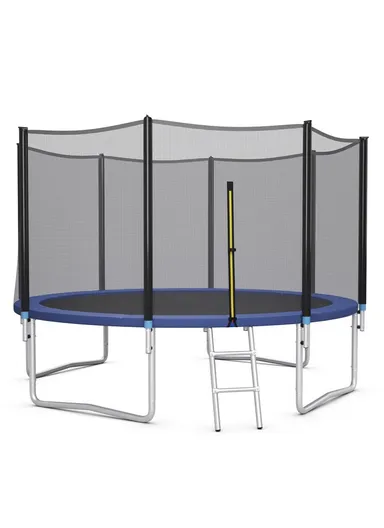 427cm Trampoline 250CM Total Height 70CM Off-Floor Height 150KG Max Load with Ladder &amp; Safety Net-Mesh LB14FT