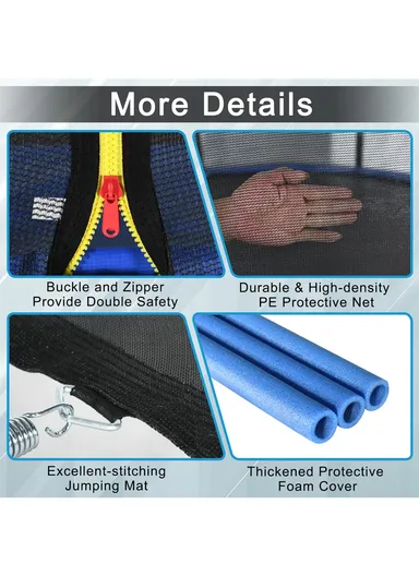 427cm Trampoline 250CM Total Height 70CM Off-Floor Height 150KG Max Load with Ladder &amp; Safety Net-Mesh LB14FT