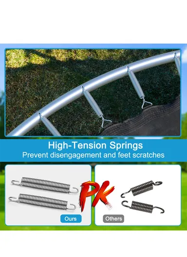 427cm Trampoline 250CM Total Height 70CM Off-Floor Height 150KG Max Load with Ladder &amp; Safety Net-Mesh LB14FT