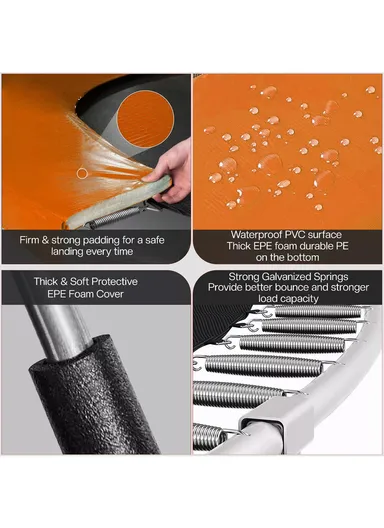 183cm Recreational Trampoline 150kg Max Load 200cm Total Height 46cm Off-Floor Height with Safety Net-Mesh LBD6FT 