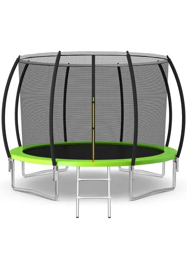 305cm Recreational Trampoline 275kg Max Load 246cm Total Height 68cm Off-Floor Height with Ladder &amp; Safety Net-Mesh LB10FT