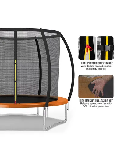 305cm Recreational Trampoline 275kg Max Load 246cm Total Height 68cm Off-Floor Height with Ladder &amp; Safety Net-Mesh LB10FT