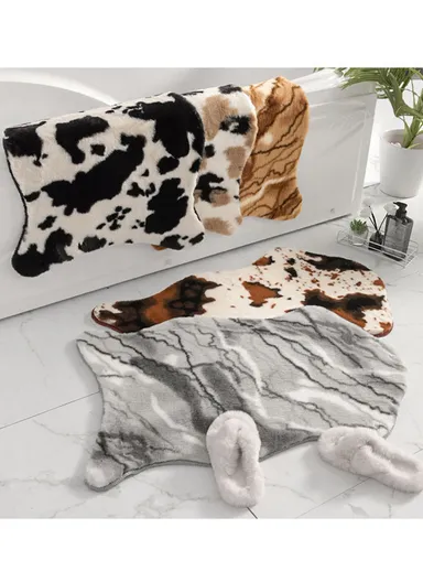 95x60cm Soft Faux Fur Shaggy Mat With Anti-Slip Backing - Style 3