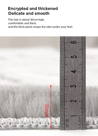 95x60cm Soft Faux Fur Shaggy Mat With Anti-Slip Backing - Style 4