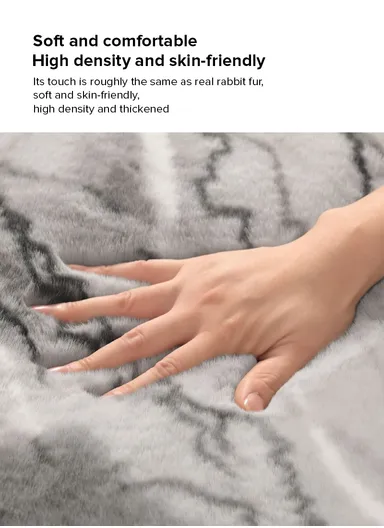 95x60cm Soft Faux Fur Shaggy Mat With Anti-Slip Backing - Style 4