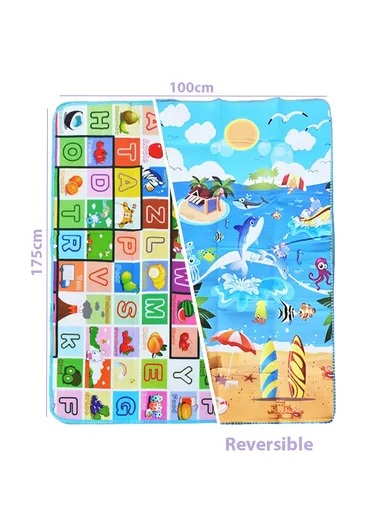 Baby Play Mat Crawling Rug, Soft Floor Mat, Play Activity, Gym, Outdoor, Indoor, Double Sided Non-Slip Reversible Portable for Kids (L175 x W100 x T0.5)cm - Style3