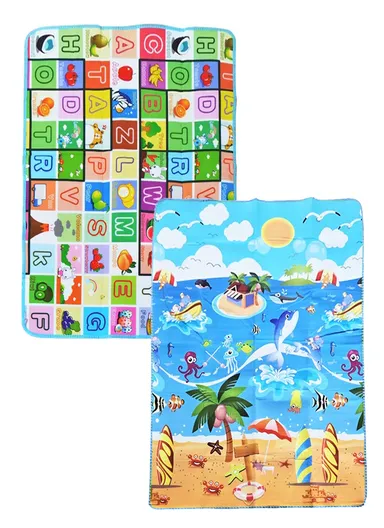 Baby Play Mat Crawling Rug, Soft Floor Mat, Play Activity, Gym, Outdoor, Indoor, Double Sided Non-Slip Reversible Portable for Kids (L175 x W100 x T0.5)cm - Style3