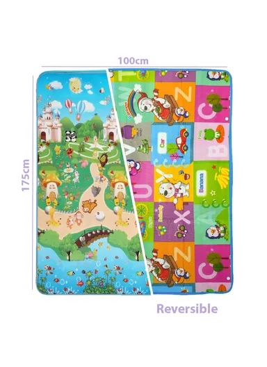 Baby Play Mat Crawling Rug, Soft Floor Mat, Play Activity, Gym, Outdoor, Indoor, Double Sided Non-Slip Reversible Portable for Kids (L175 x W100 x T0.5)cm - Style9