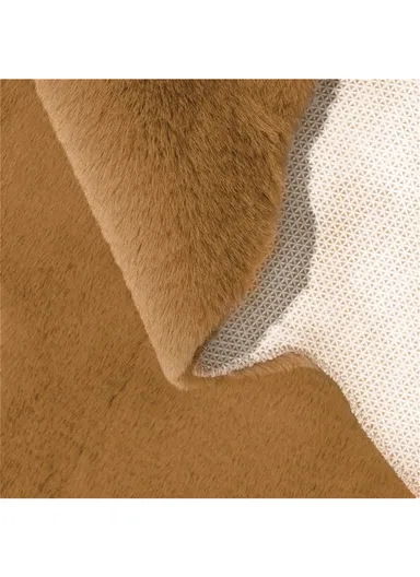 80x50cm Anti-Slip Modern Floor Mat Carpet Faux Fur Rug With Long Hair - Brown