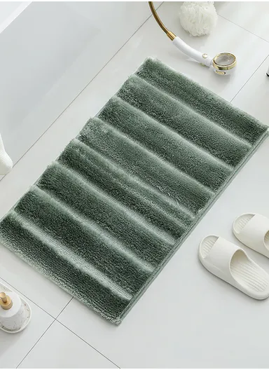 80x50cm Soft Cozy Bathroom Rug, Non-Slip Super Absorbent Bath Mat, Ultra Soft Microfiber Shower Mat, Fluffy Bath Mat, Machine Washable Bathroom Mat - Green