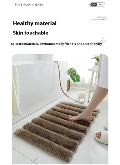 80x50cm Soft Cozy Bathroom Rug, Non-Slip Super Absorbent Bath Mat, Ultra Soft Microfiber Shower Mat, Fluffy Bath Mat, Machine Washable Bathroom Mat - Green