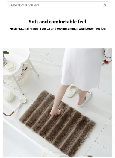 80x50cm Soft Cozy Bathroom Rug, Non-Slip Super Absorbent Bath Mat, Ultra Soft Microfiber Shower Mat, Fluffy Bath Mat, Machine Washable Bathroom Mat - Green